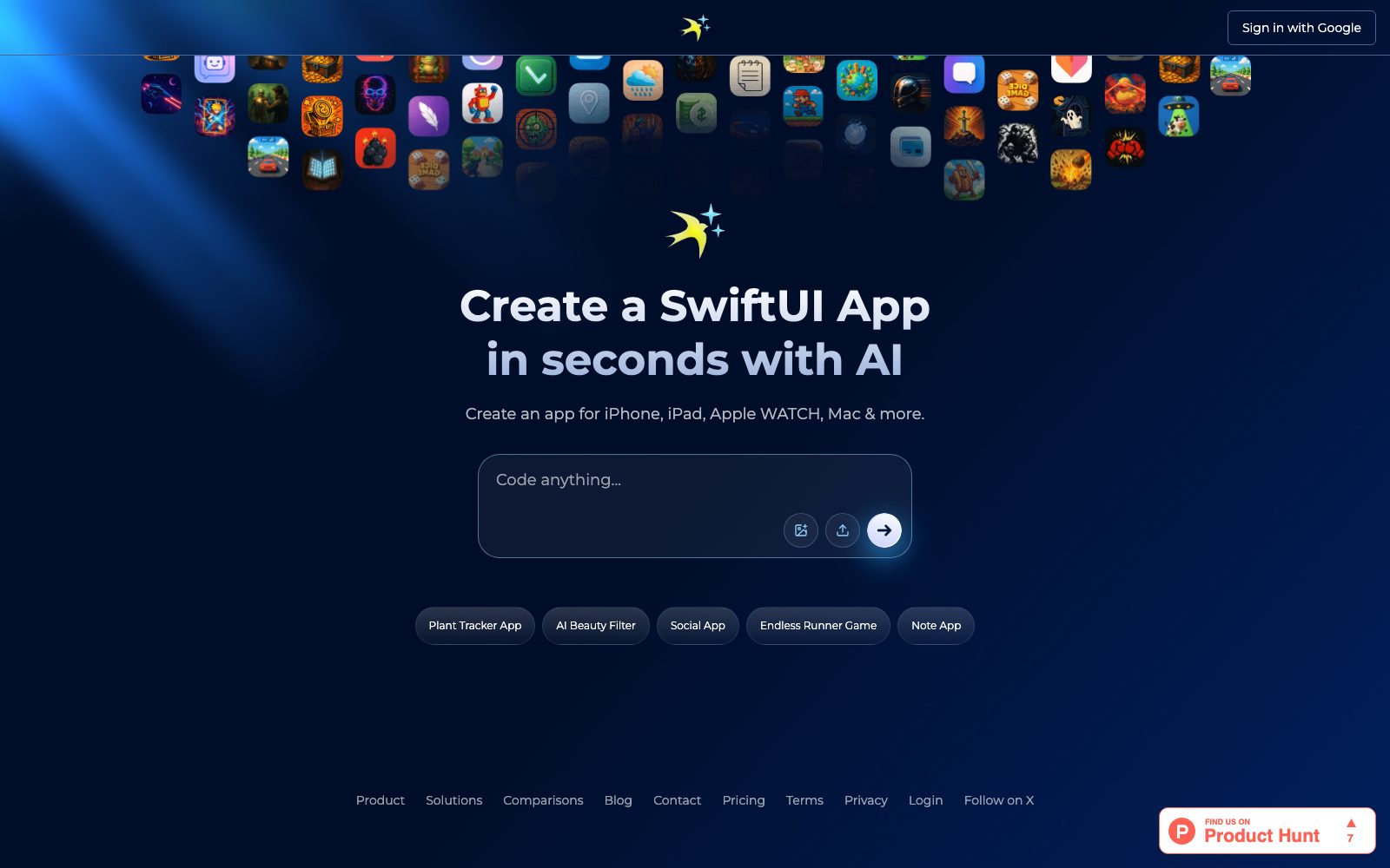 iSwift homepage preview