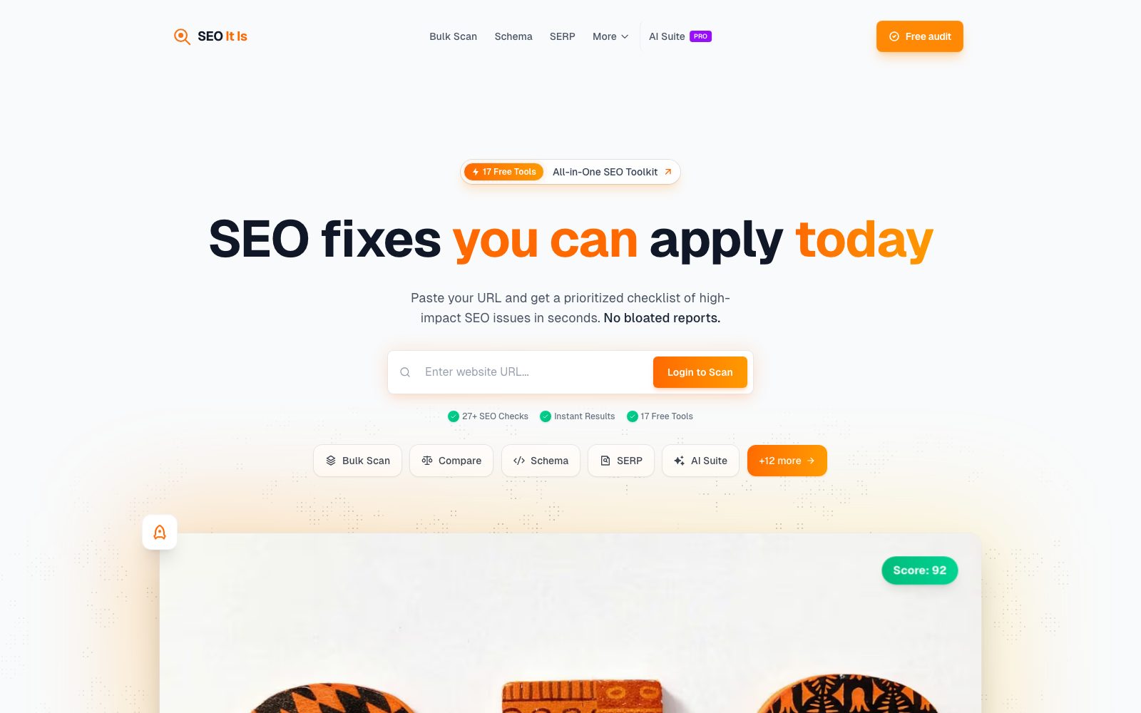 SEOitis homepage preview