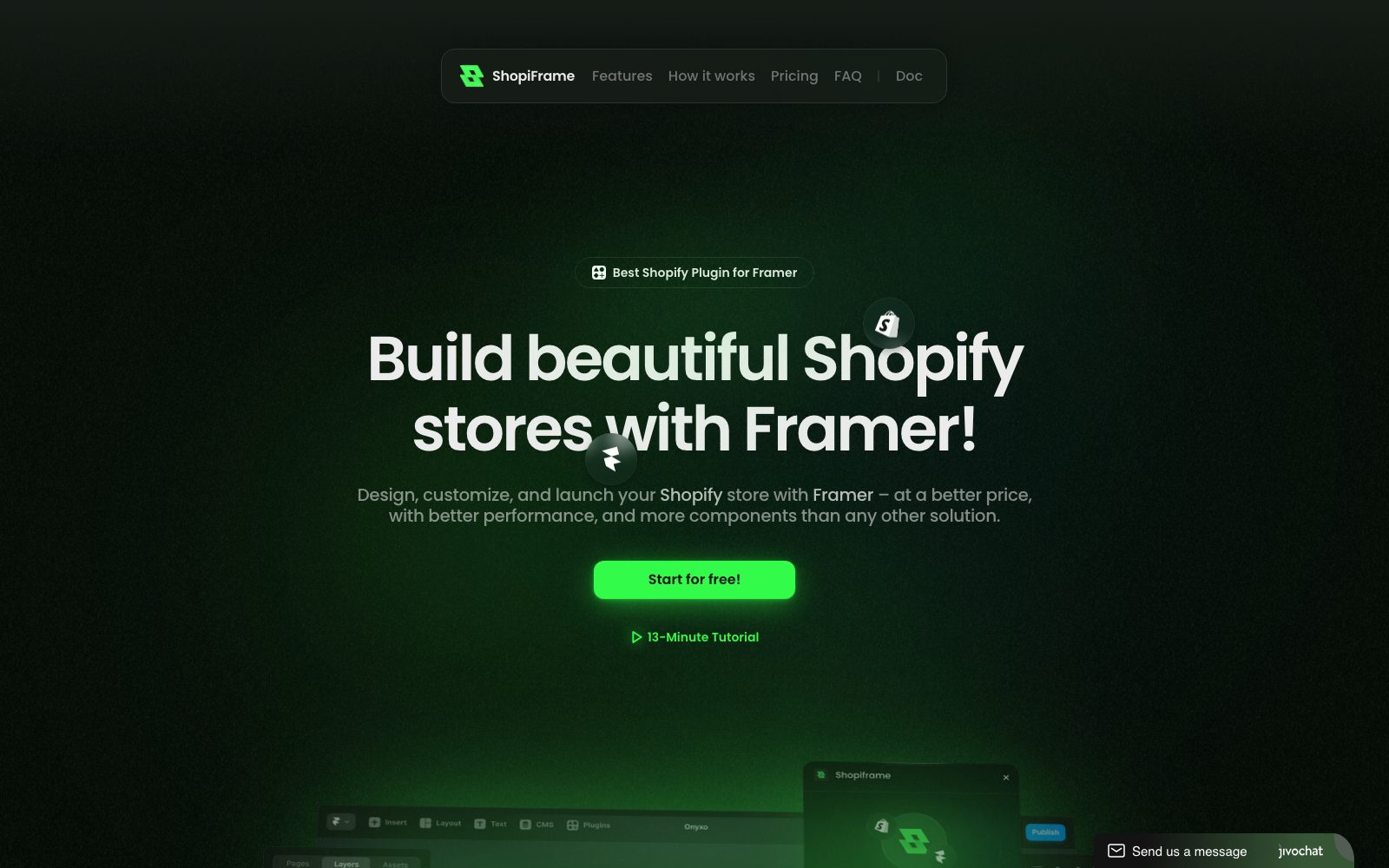 ShopiFrame homepage preview